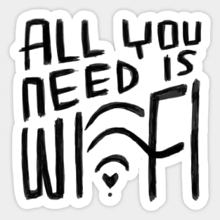 All You Need is Wifi, Digital Nomad, Free Wi Fi Sticker